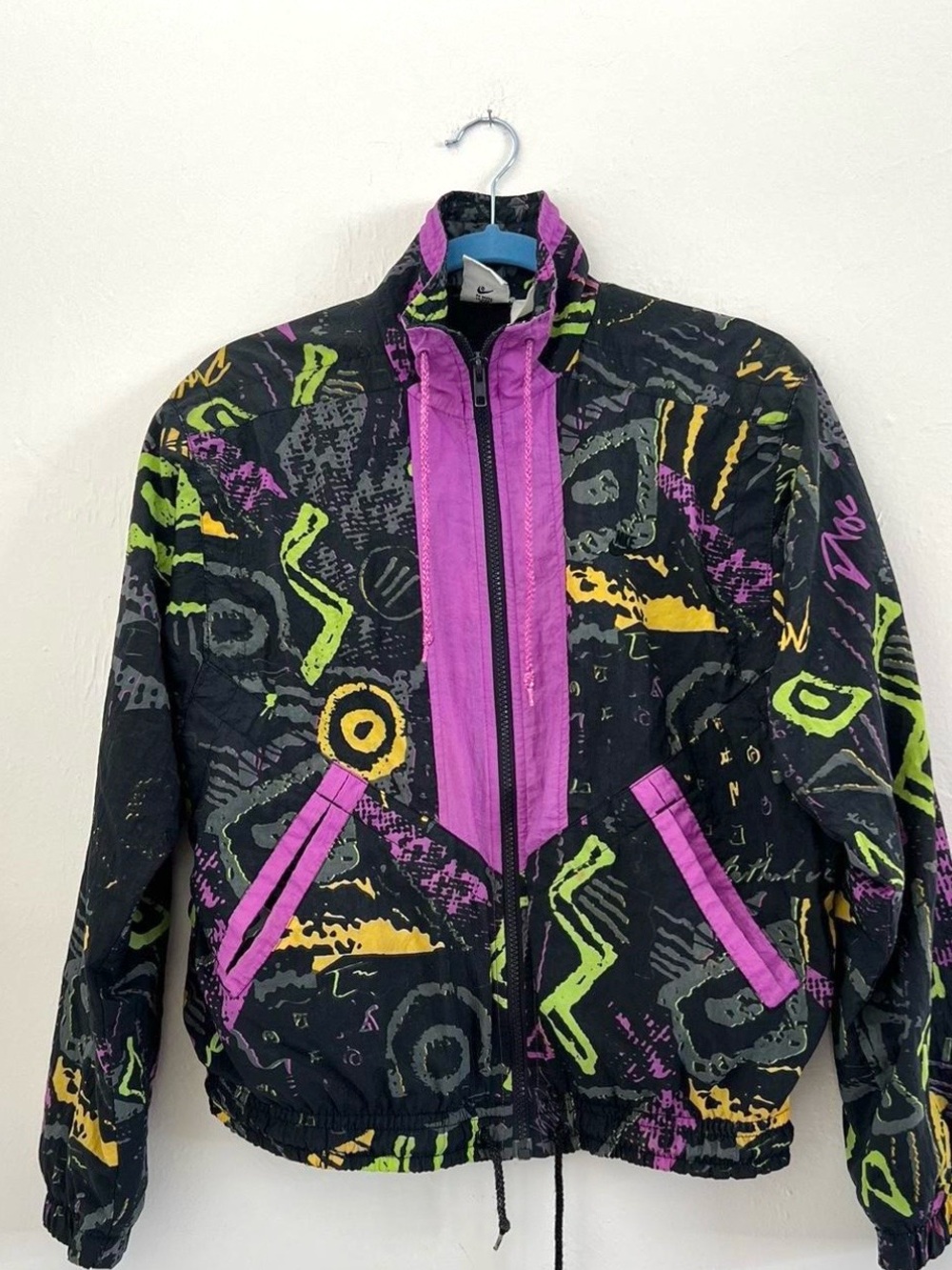 VTG Nike Elite Jacket Multi Hip Hop Art Abstract Lined Windbreaker